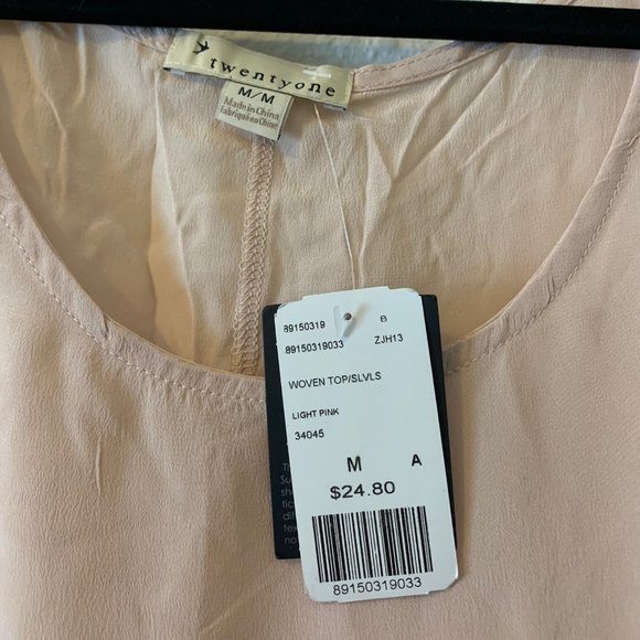 Light rose pink tank with ruffles at bottom - Picture 3 of 3